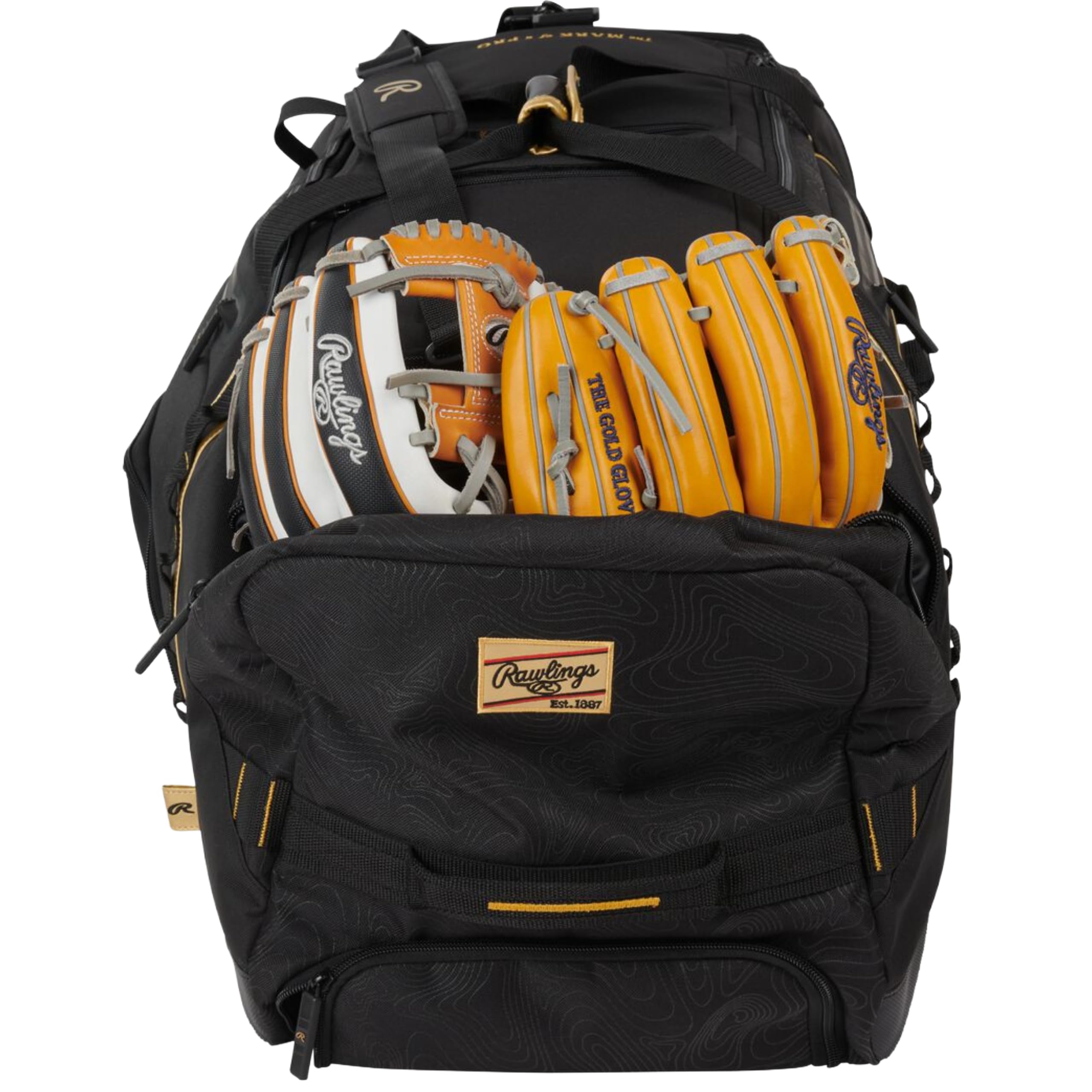 Rawlings Gold Collection - Bolsa de Lona XL | Negro |, Black, Bolsa de béisbol