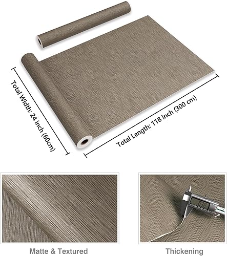 Miniatura 8 de CRE8TIVE Papel tapiz de lino de 24 x 118 pulgadas de ancho, para despegar y pegar, papel de contacto de lino para armarios, impermeable,