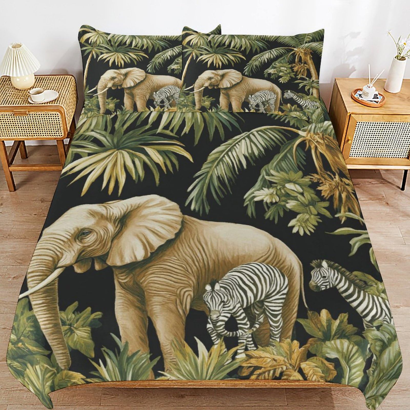 Housse de couette 200x200 éléphant pour apaiser le coucher des enfants garçons et filles