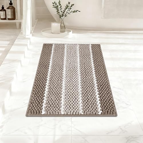 Miniatura 11 de ArtyCozy Alfombras de baño de felpilla de 3 piezas, extra gruesas, absorbentes, antideslizantes, con alfombra de inodoro en forma de U, tapete