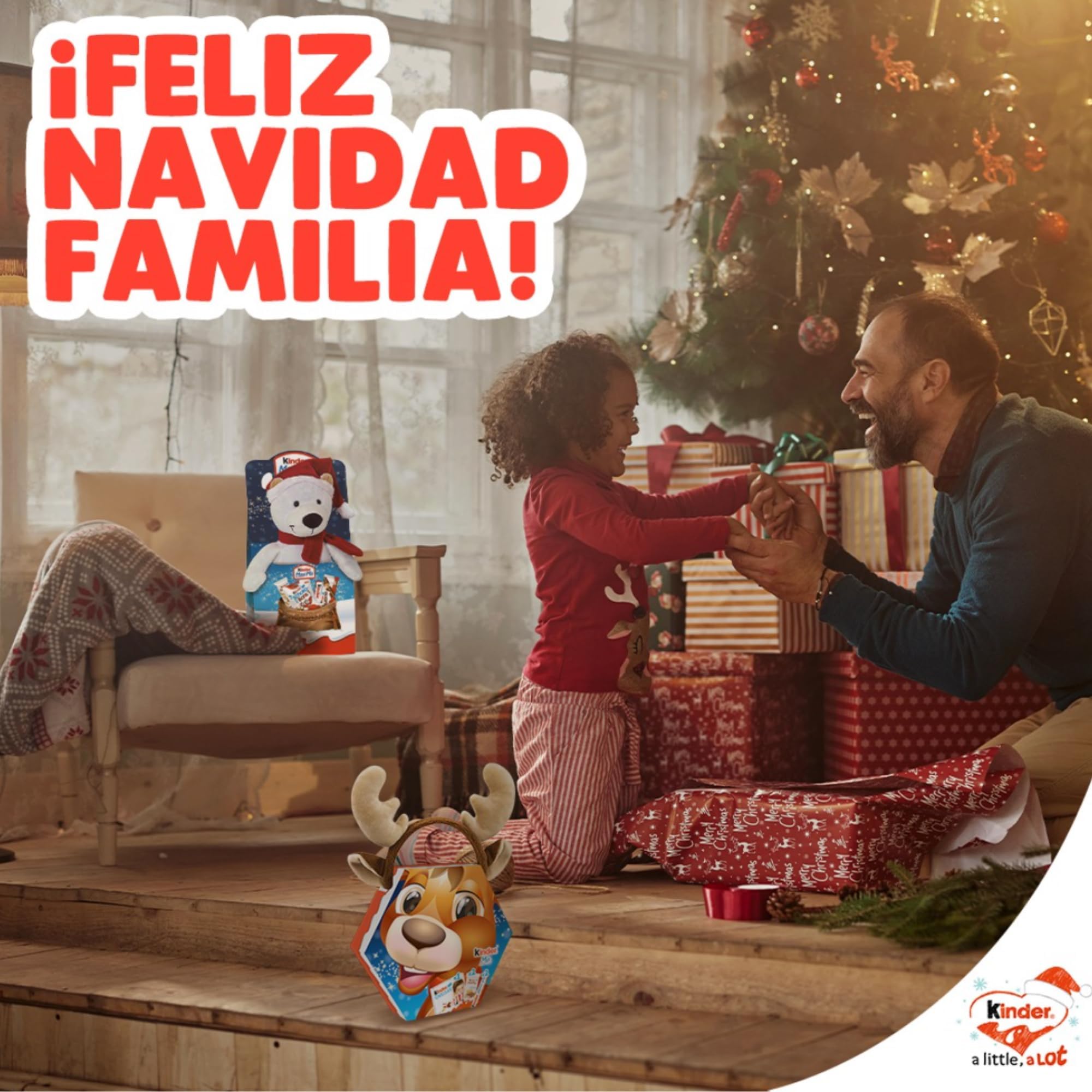 Pack Kinder Biscuits Calendario Adviento Chocolates Postal Navideña Gorro Papá Noel Edición Navidad