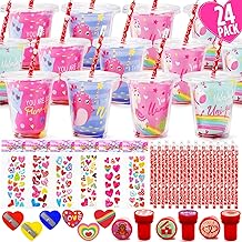 Regalos del d&iacute;a de San Valent&iacute;n para ni&ntilde;os - Paquete de 24 Regalos de papeler&iacute;a del d&iacute;a de San Valent&iacute;n con tarjetas Pegatinas de l&aacute;piz Escaladores Escaladores Escaladores Escaleras Premio de aula Intercambio de escuela Ni&ntilde;os Favoritos de la fiesta de ni&ntilde;as