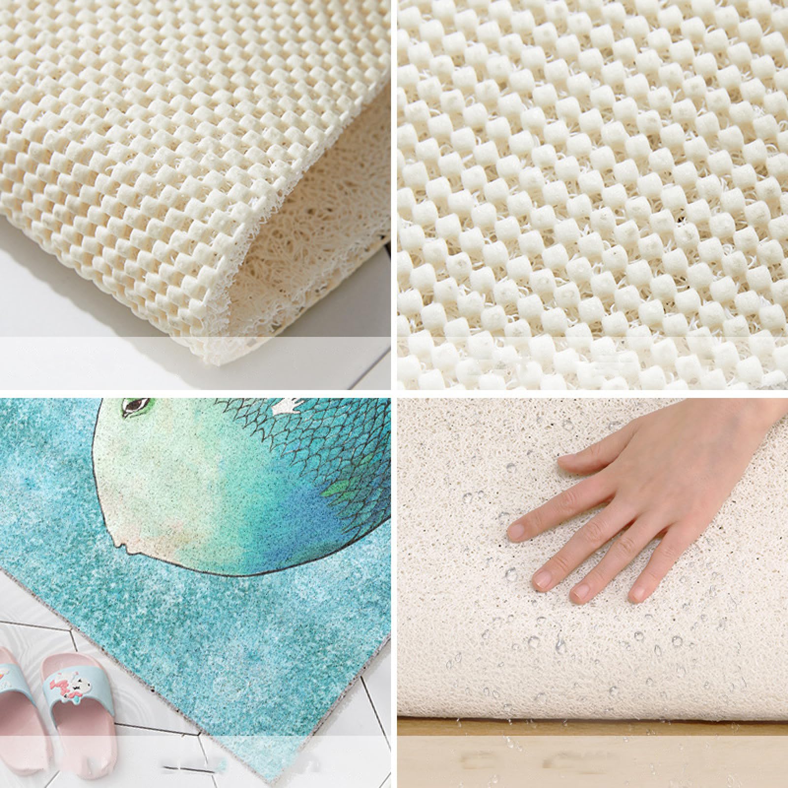 Antypoślizgowa narożna mata prysznicowa, antybakteryjna, szybkoschnąca, luffa, dywanik łazienkowy, 90 x 90 cm, kwadratowa mata drenażowa dla osób starszych, odporna na pleśń, akcesoria łazienkowe