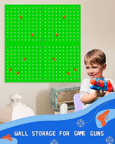 Miniatura 2 de Skywin Tablero de clavijas para organizador de almacenamiento de armas Nerf, soporte colgante compatible con todos los blasters Nerf Gun Rack