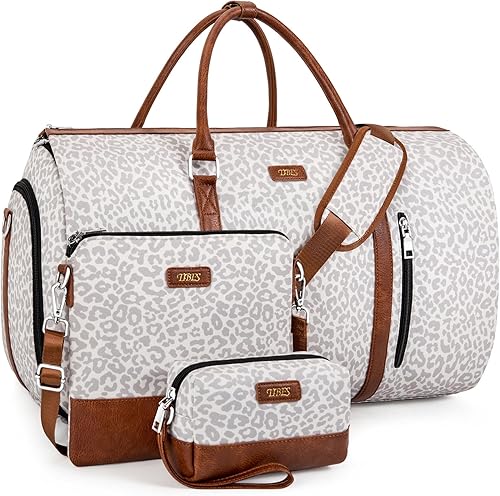 Bolsa de lona convertible para ropa de viaje, de mano, con bolsa de aseo personal, bolsa grande de fin de semana para hombres y mujeres, 2 en 1,