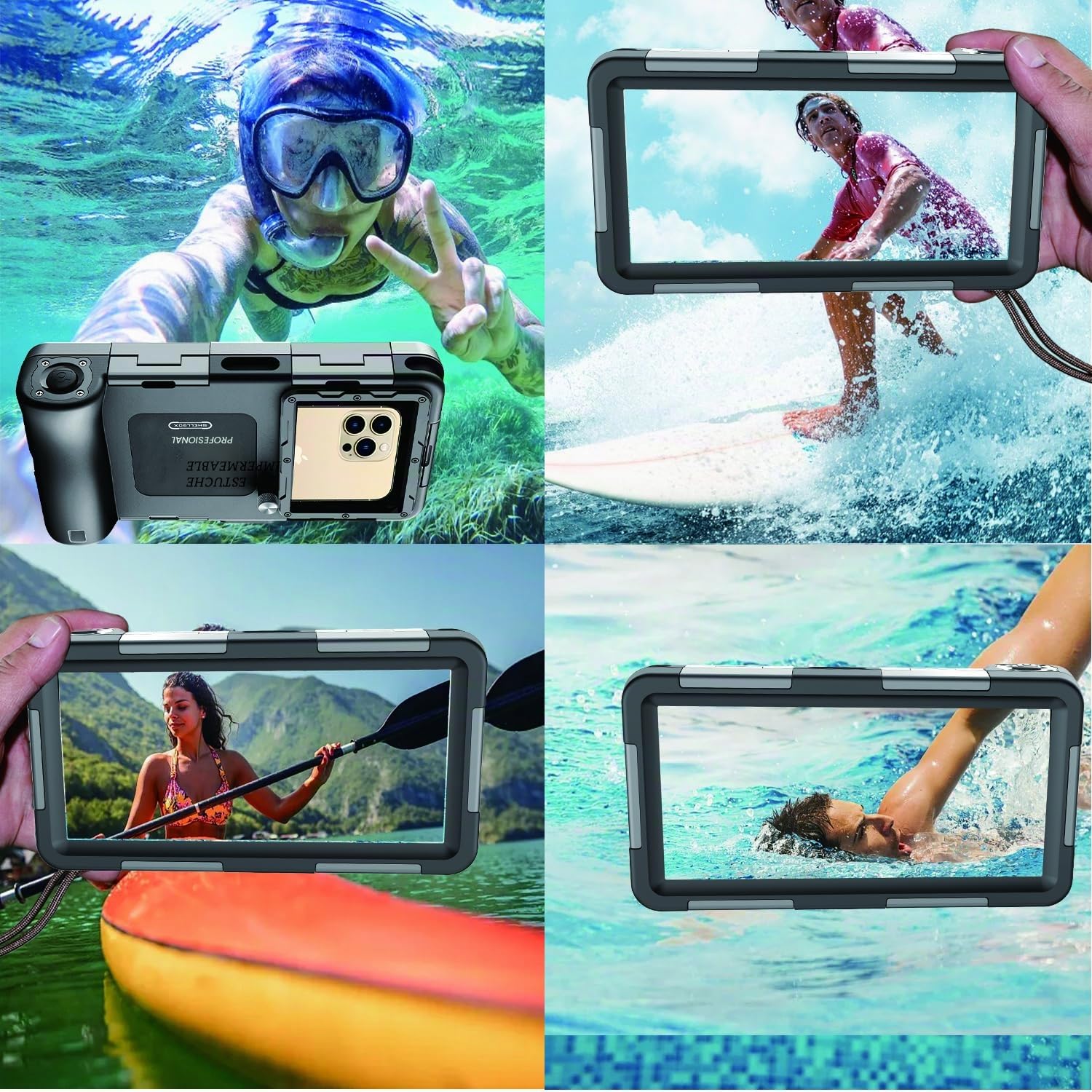 Funda Impermeable móvil Universal Buceo Profesional subacuático Funda teléfono móvil para iPhone 17 Pro 17 Air 17 Pro MAX 16e 14 15 16 Pro 13 14 15 16 Pro MAX Samsung S25 S24 Impermeable Profundo 15m