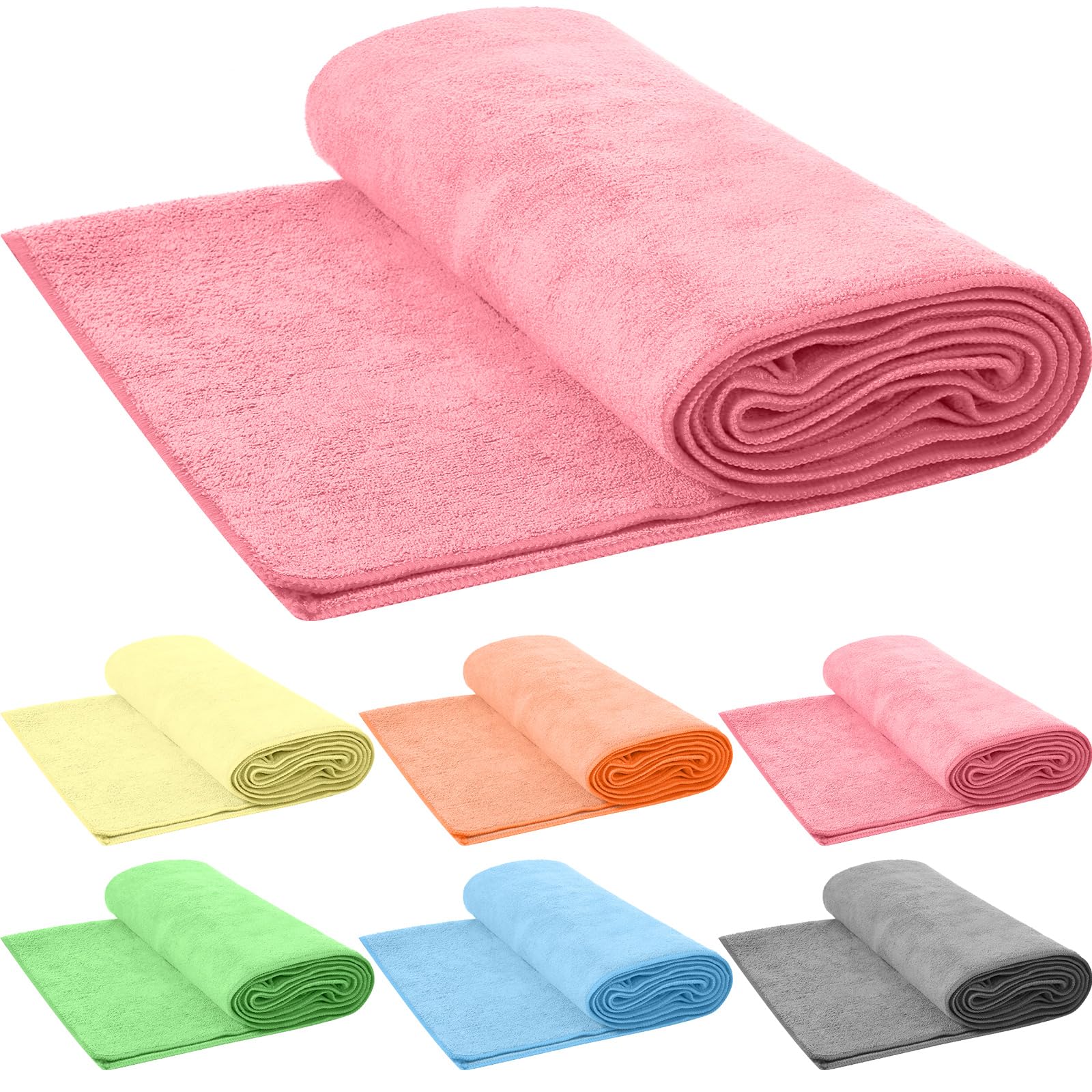 Breling 6 toallas de yoga calientes a granel, antideslizantes, absorbentes, multicolor, absorbentes, para pilates y pilates, para mujeres y hombres, 27 x 72 pulgadas (multicolor)