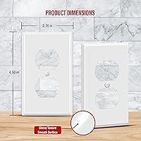 Vista 65 de ENERLITES Placa de pared de metal dúplex para receptáculos, cubierta de salida de acero inoxidable, resistente a la corrosión, tamaño de 1 banda