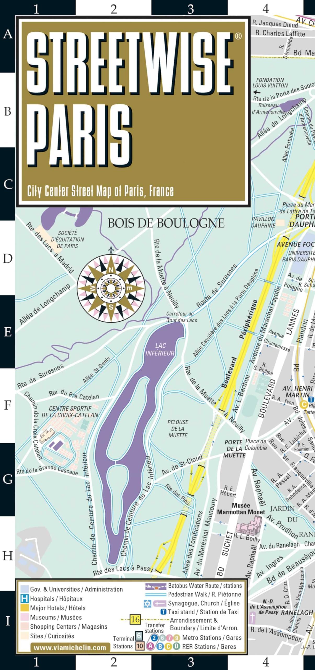 Streetwise Paris Map - Laminated City Center Street Map of Paris, France: City Plans (Michelin Streetwise Maps)