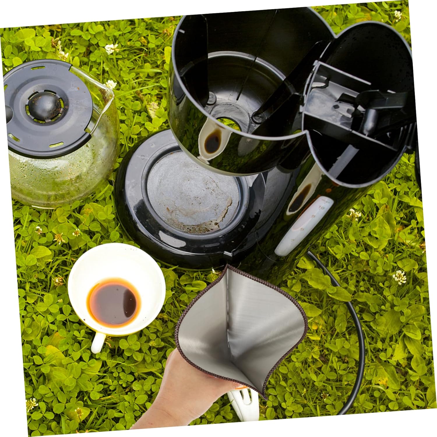 jojofuny 4pcs Stainless Steel Coffee Filter Basket Reusable Mesh Dripper for Drip Coffee Maker Dripper Fine Filtering