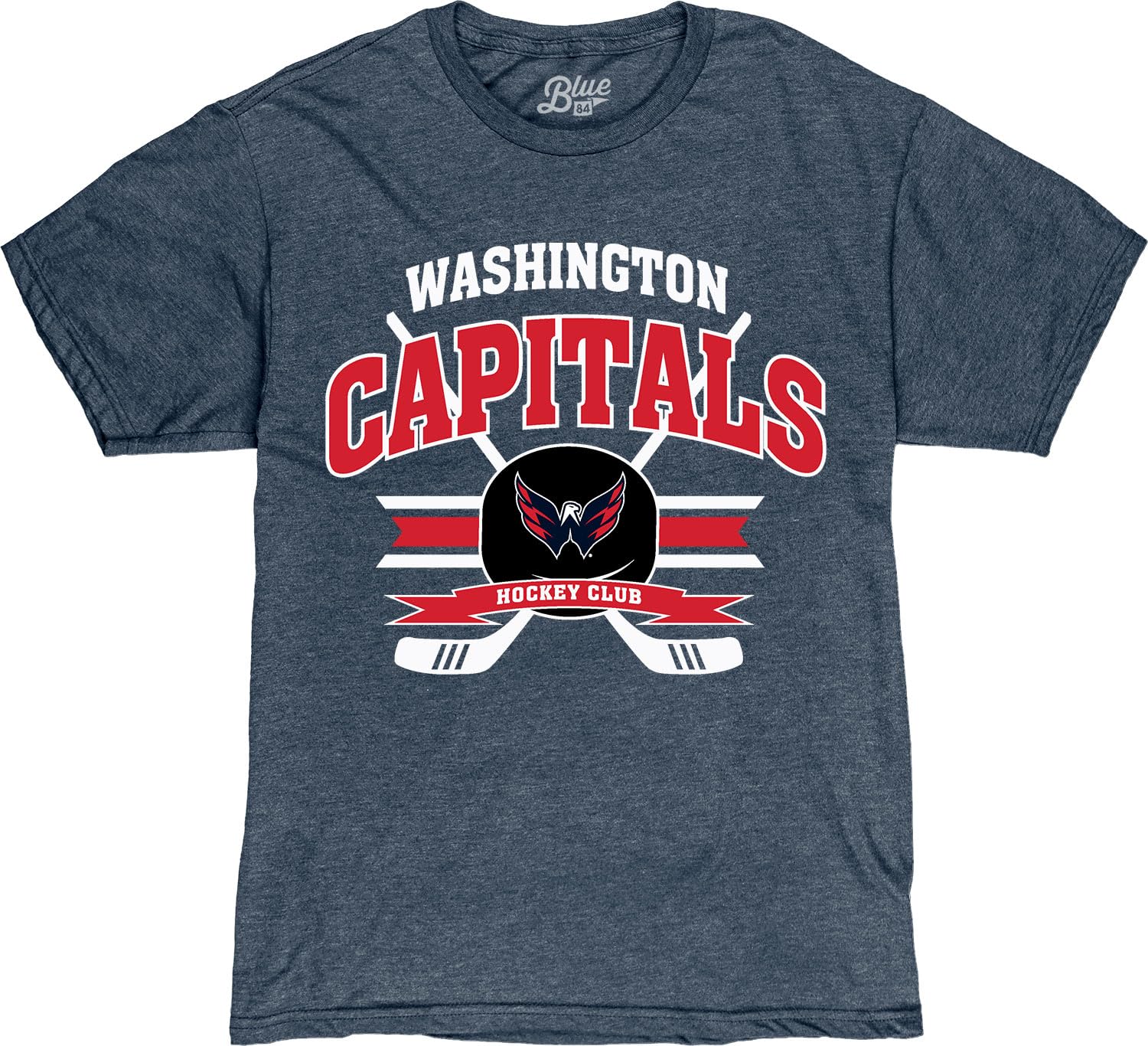 Blue 84 NHL Officially Licensed T-Shirt Heathered Hockey Puck
