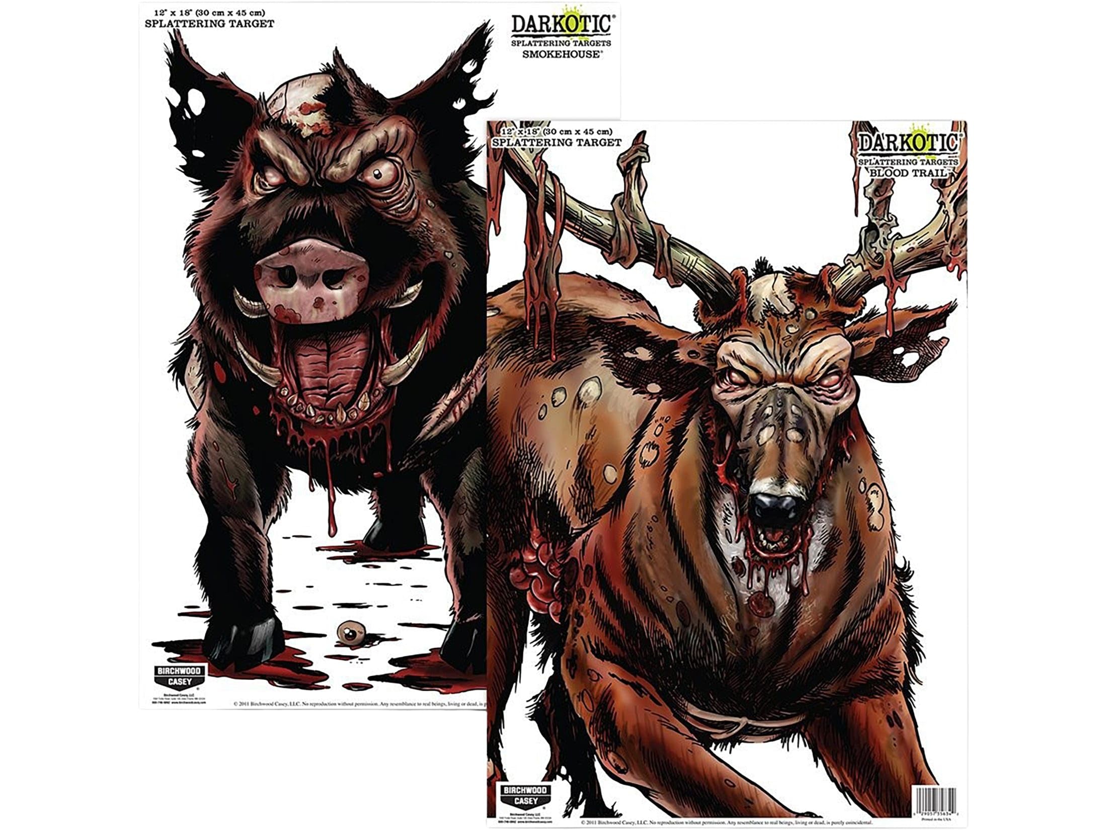 Birchwood Casey Darkotic 12" x 18" Splattering Targets | Highly Visible Instant Splatter Reactive Shooting Targets - 8 Pack