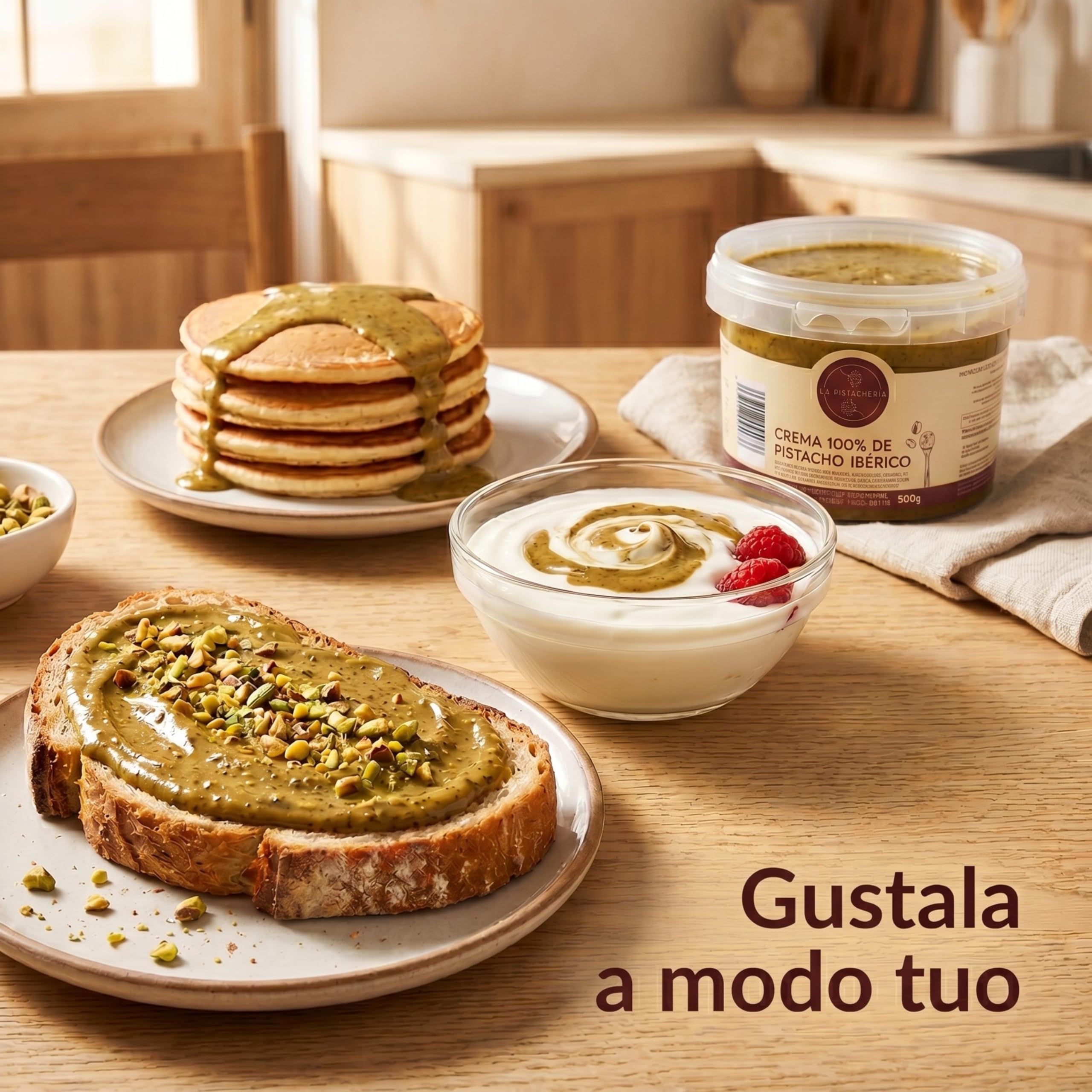 Crema Di Pistacchio 100% Pura Naturale Pasta Di Pistacchio Vegan Senza Zucchero Ideale Per Dolci E Ricette Sane Cremosa Fonte Di Proteine Ed Energia Esperienza Gourmet Autentica (500 gr)