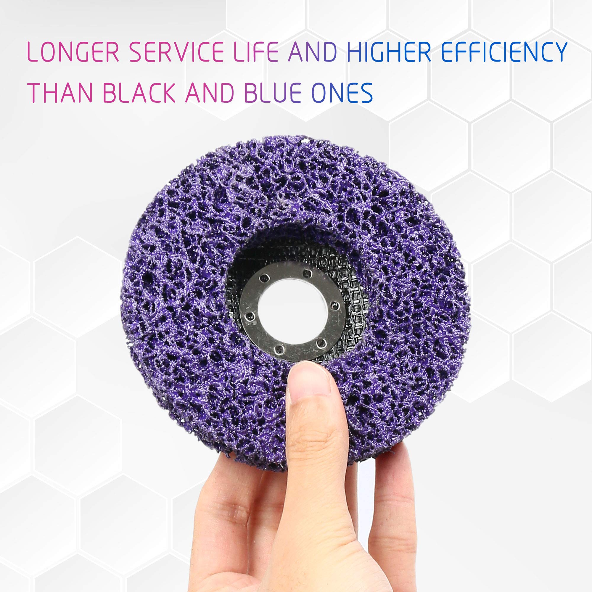 LotFancy Discos de tiras de lija para limpieza y eliminación de pintura, 6 unidades, color morado