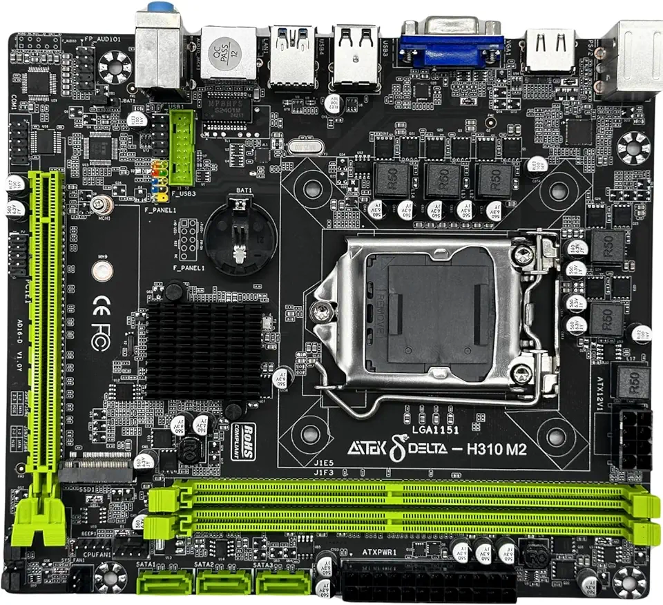Placa Mãe LGA 1151 32GB RAM DDR4 Intel H310 3 portas SATA 3.0 e 1 para SSD M.2 Micro-ATX USB 3.0 HDMI e Ethernet Gigabit