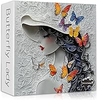 Vista 11 de PICKFORU - Rompecabezas elegante de 1000 piezas para adultos, rompecabezas de musa floral con cuentas, mesa de té de jardín de flores, rompecabezas