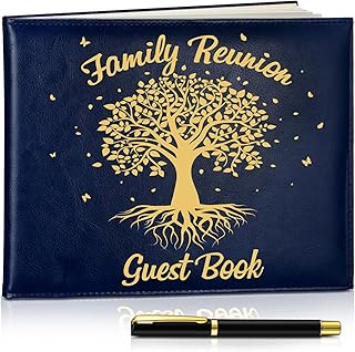 Patelai Family Reunion Party Favors Decorations Family Reunion Guest Book Sign in Good Tree Guest Book Gathering Decorations with Pen, 112 Pages(Classic)