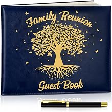 Patelai Family Reunion Party Favors Decorations Family Reunion Guest Book Sign in Good Tree Guest Book Gathering Decorations with Pen, 112 Pages(Classic)