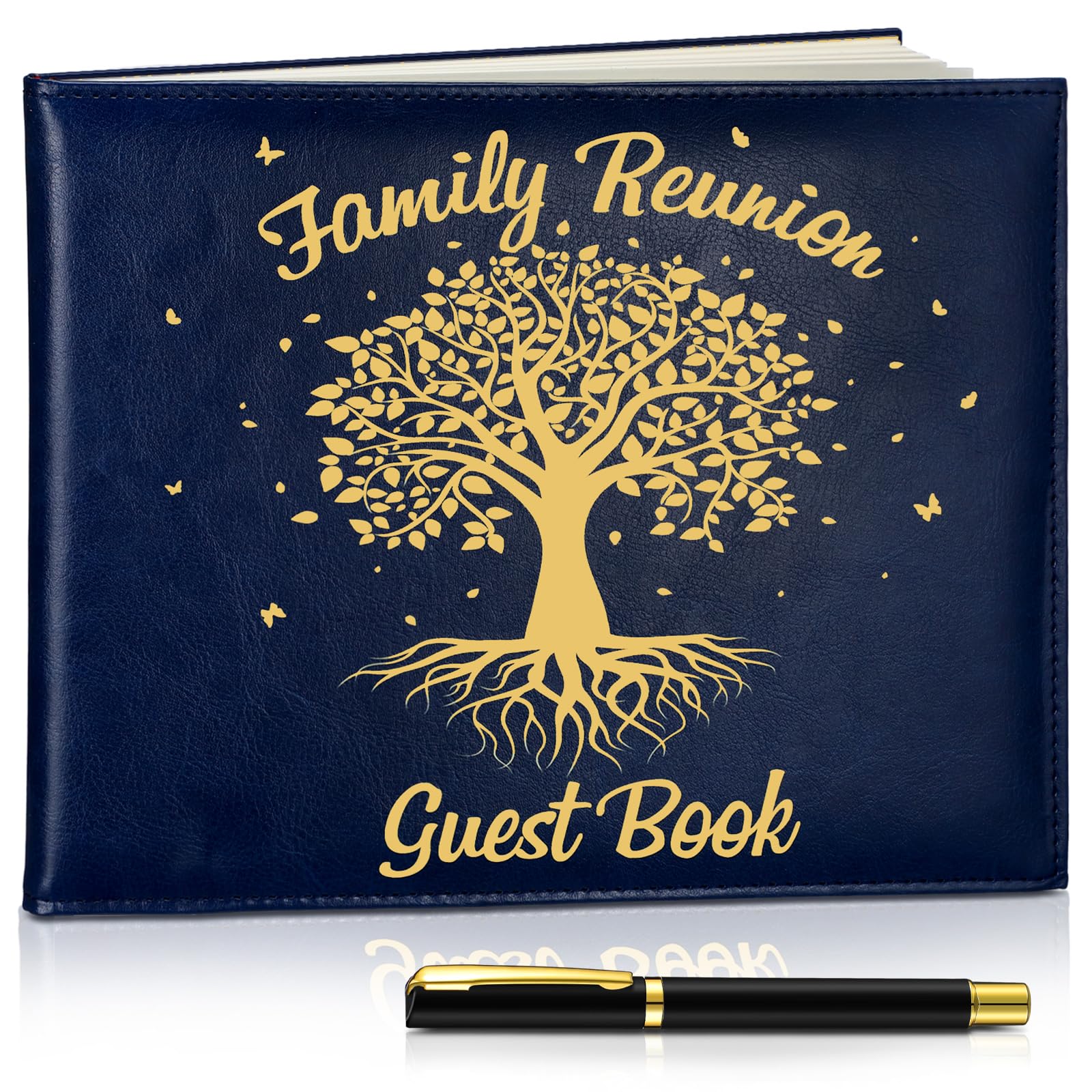 Livre d'or pour réunions de famille et fêtes mémorables avec stylo élégant