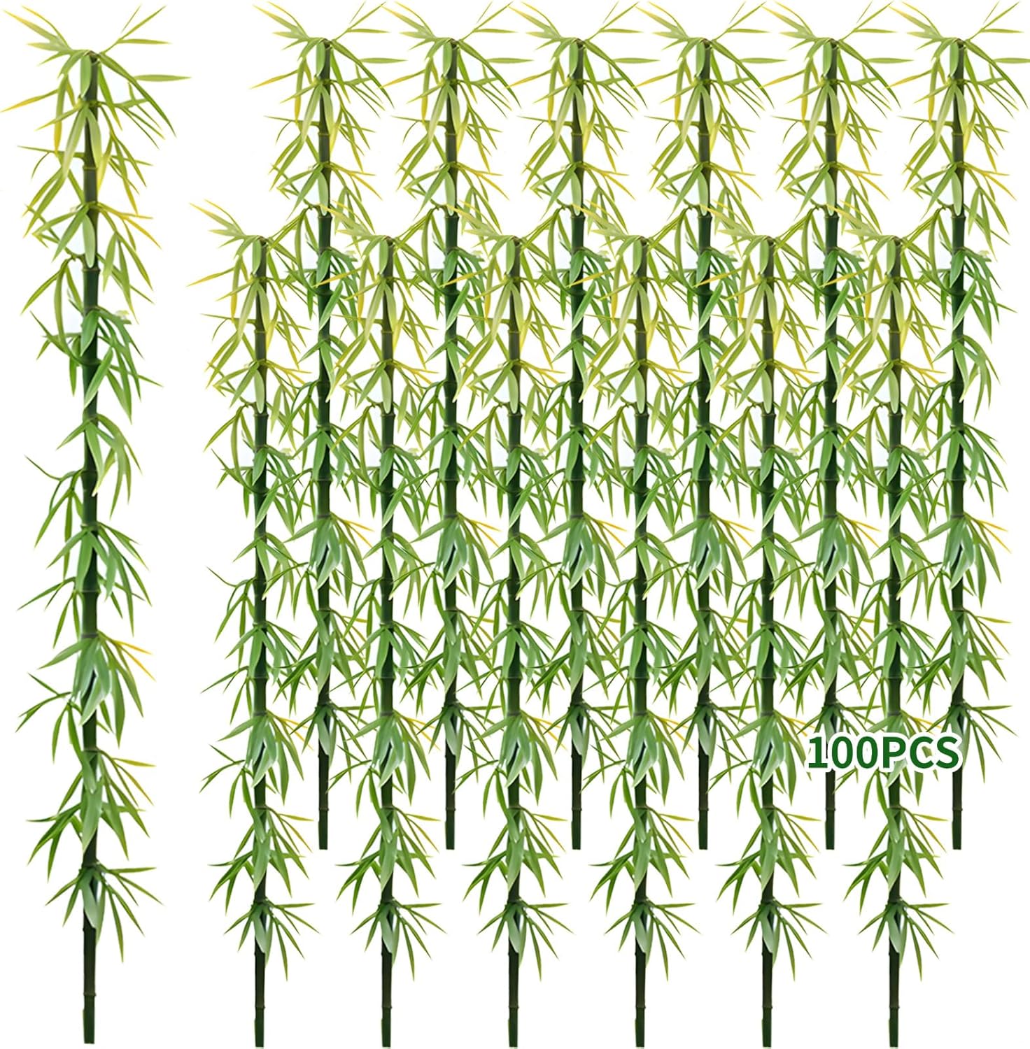 Plastic Material, One Hundred Pack, Realistic Design, Flexible Wire Core, 12 Cm Model Making Supplies Bamboo Trees For Outdoor Scenes, For Diy Miniature Landscape