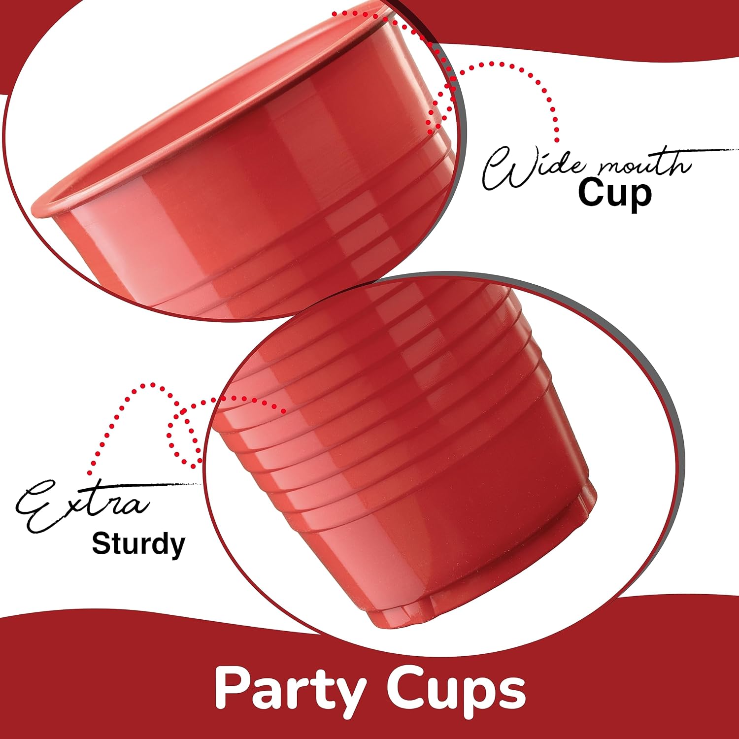 Party Solids Red Plastic Cups - 12 Oz, Pack Of 600