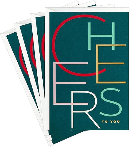 Hallmark Signature - Paquete de 4 tarjetas navideñas (Cheers), 8 (5XXH4006) Hallmark Signature - Paquete de 4 tarjetas navideñas (Cheers), 8 (5XXH4006)