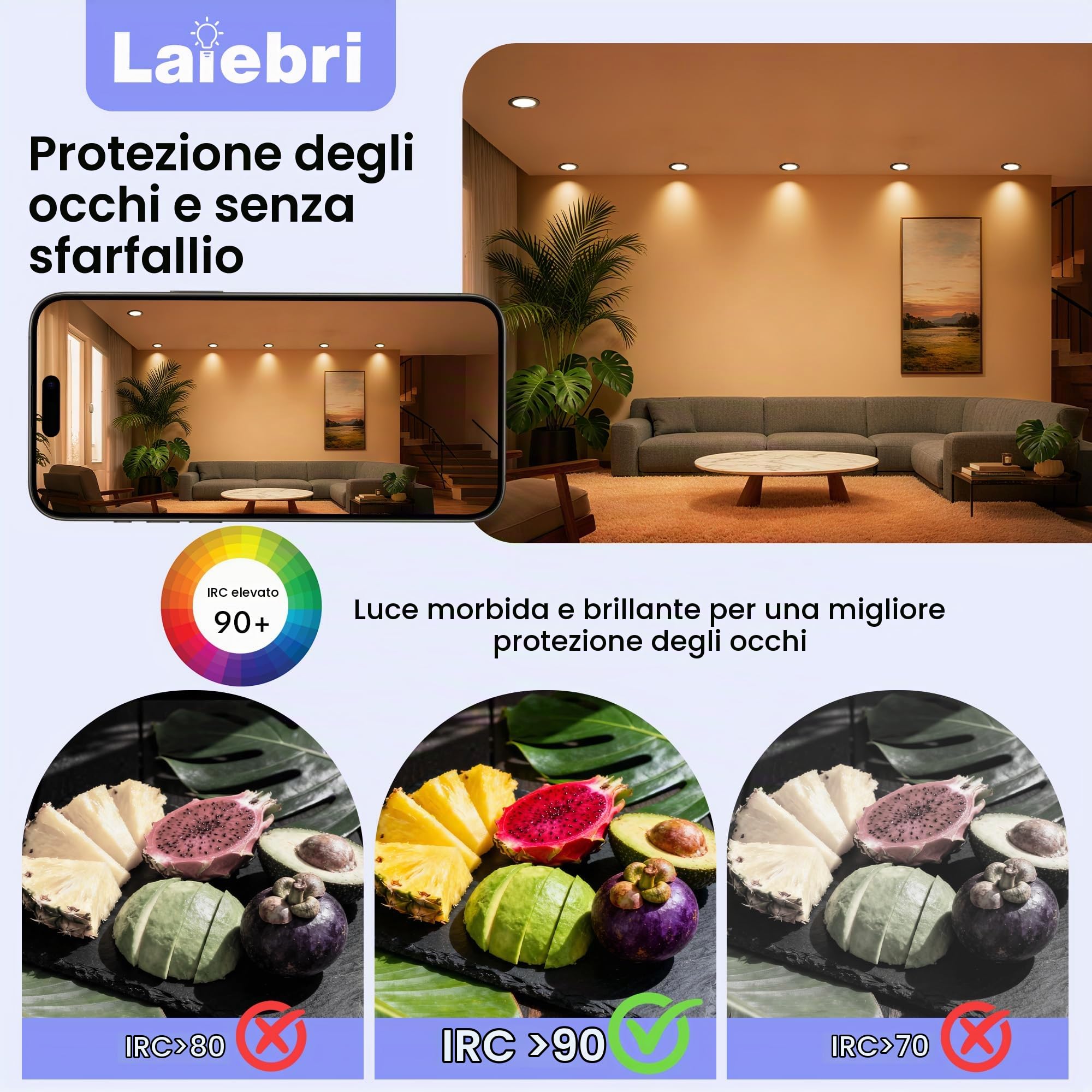 Set di 3 Faretti LED da Incasso per Cartongesso 220V, 3.5W Alluminio Faretto da Incasso 3000K 4000K 6000K, 300LM IP44 Faretti LED Soffitto Foro 55-58mm e 12mm Ultrapiatto per Bagno, Nero