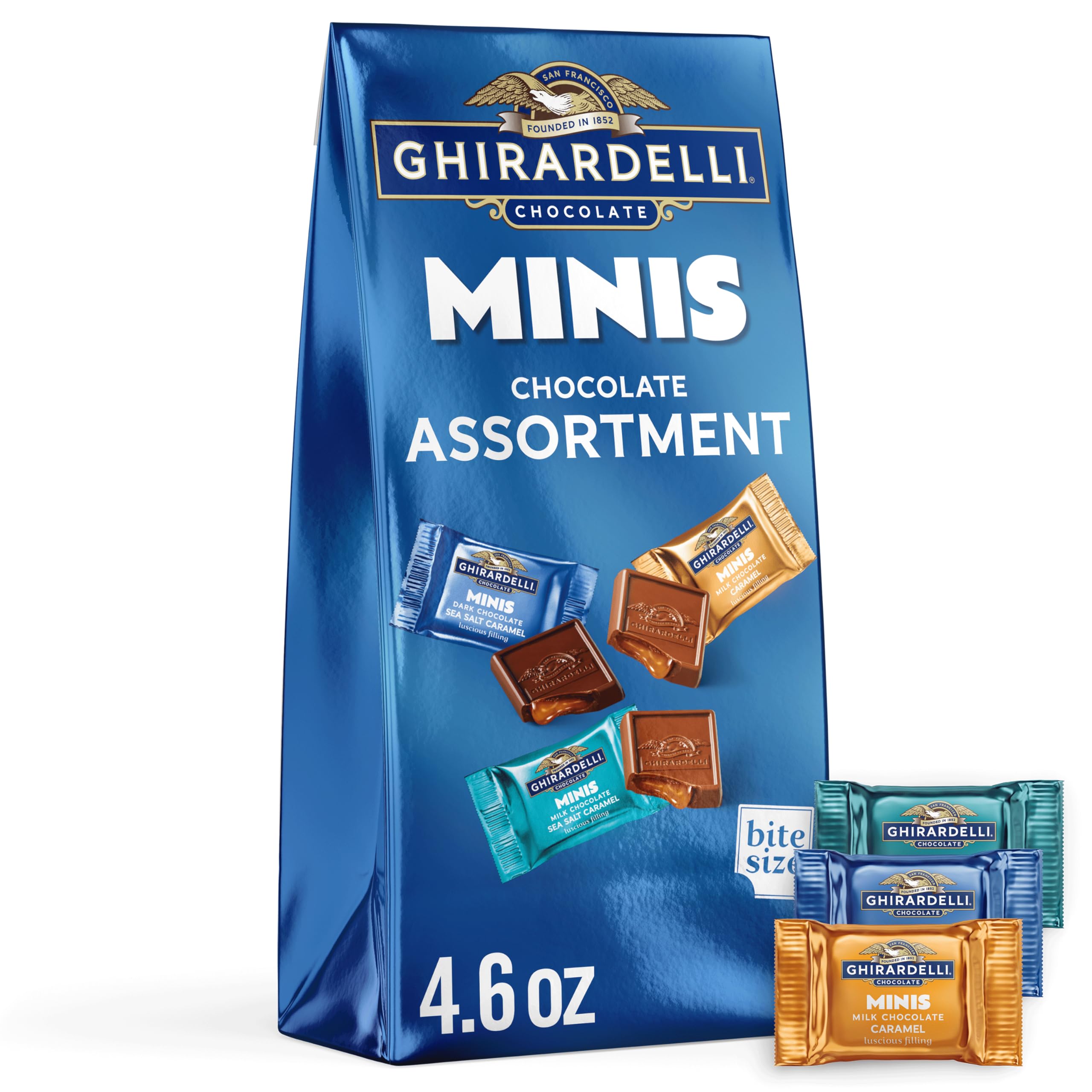 GHIRARDELLI Minis Chocolate Assortment, 4.6 oz, Sea Salt Caramel Varieties