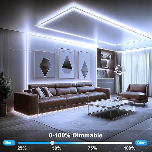 Miniatura 6 de echosari Tira de luces LED de 65.6 pies, tira de luces ultra brillantes de 6000 K con temporizador regulable, 2400 luces LED de cinta flexible para