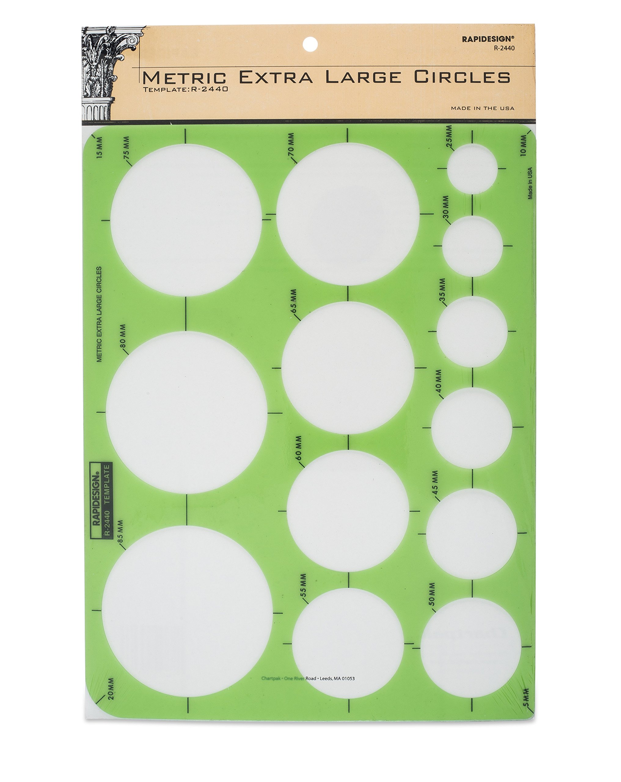 Rapidesign Metric Extra-Large Circles Template, 1 Each (R2440)