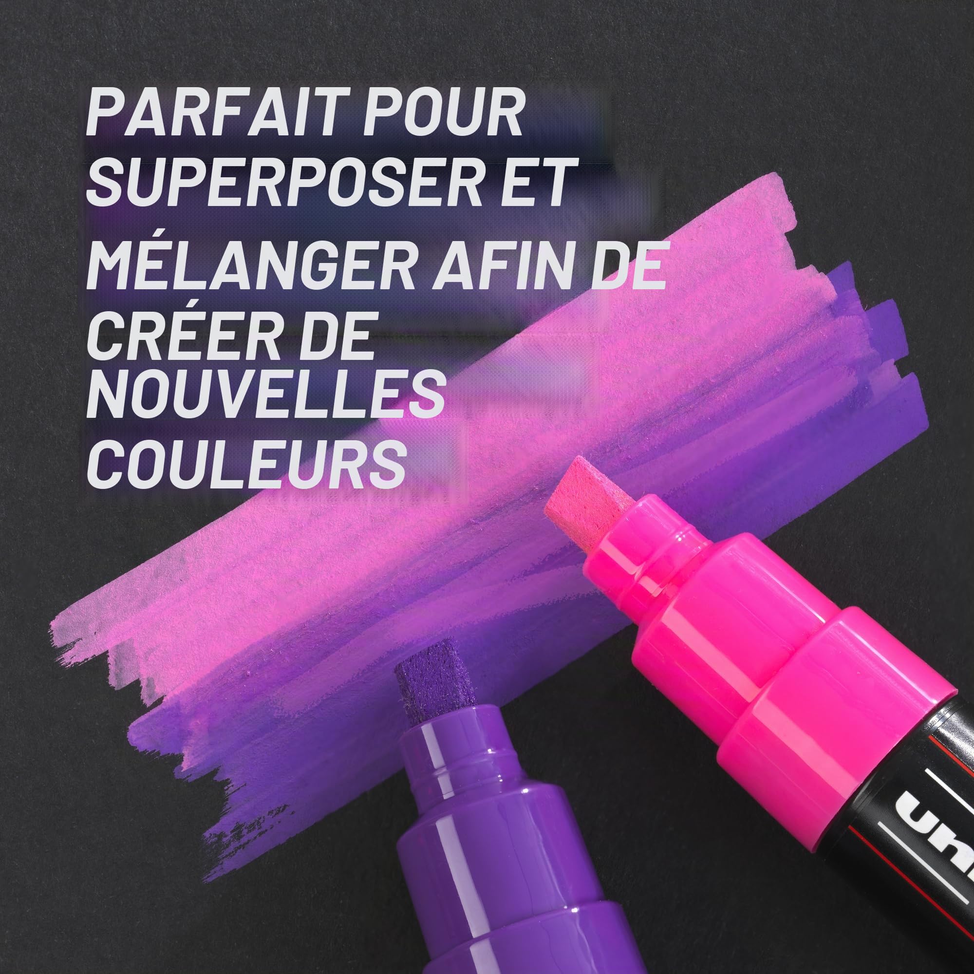 Posca 153544849 Lot de 10 Marqueur peinture avec encre à base d'eau et pointe 0.1-10 mm