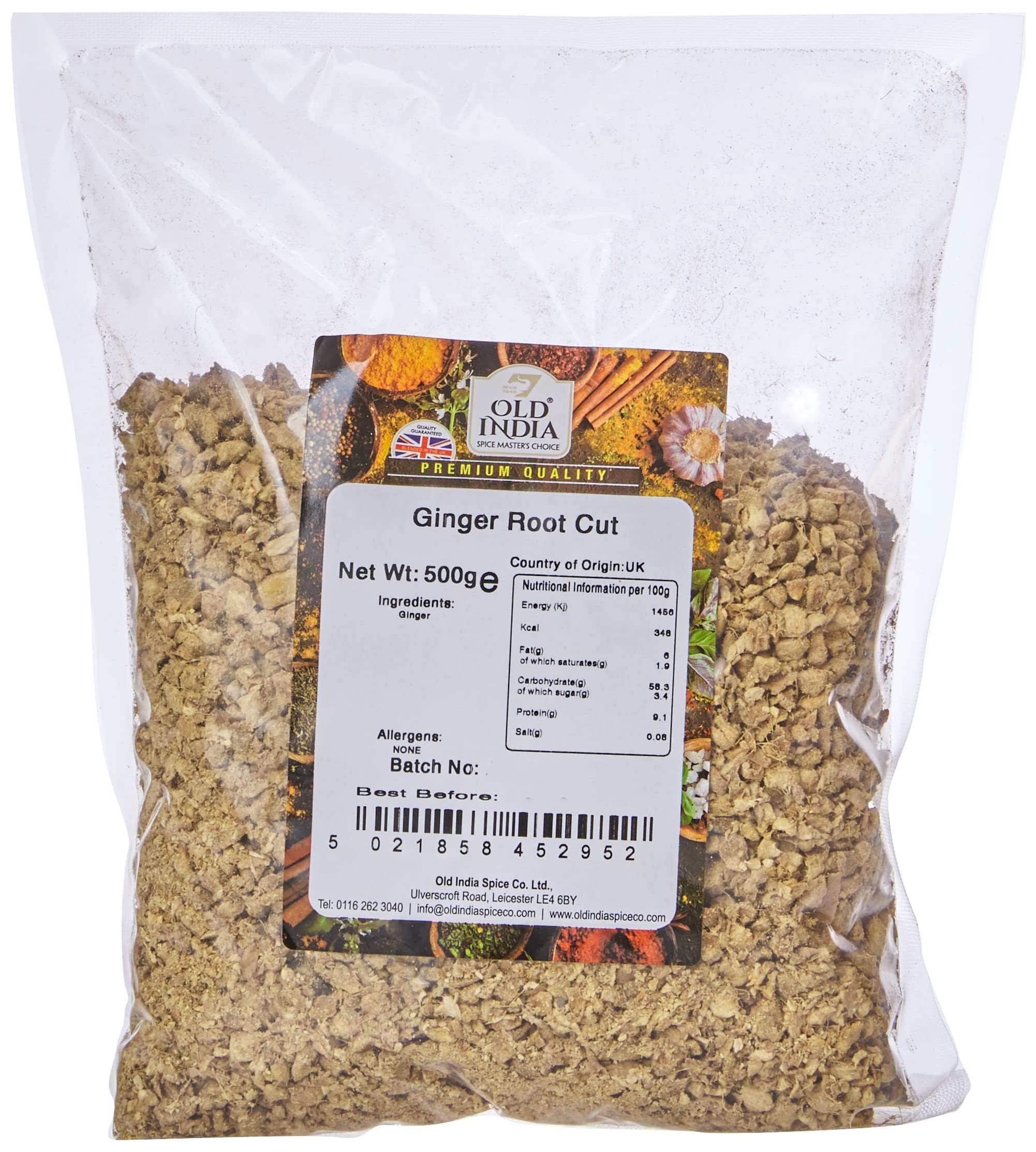 Old India Ginger Root Cut 500g