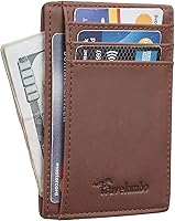Vista 104 de Travelambo Billetera delgada con bolsillo delantero y clip para el dinero con bloqueo de identificación por radiofrecuencia, talla única