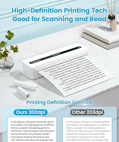 Vista 57 de Phomemo Impresoras portátiles inalámbricas para viajes, impresora térmica sin tinta Bluetooth M832, compatible con letras estadounidenses de 8.5 x