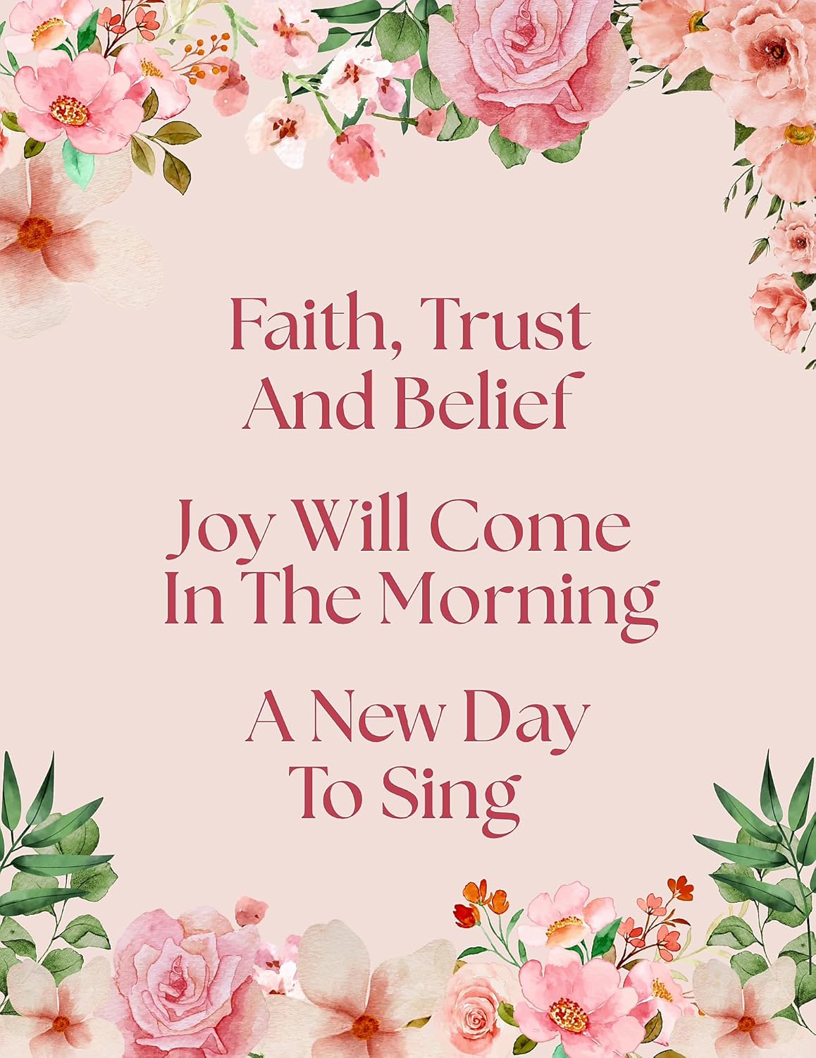 Bsolid Flip Straw Tumbler-A New Day To Sing-Beautiful Floral Straw and Handle Spiritual Poetry Tumbler-For Ice Water, Iced Coffee, Hot Beverages, Smoothies, and Poetry Lovers-20oz Size - Image 2