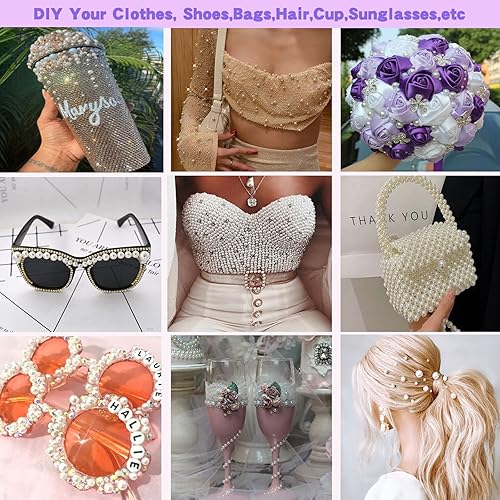 Miniatura 5 de Perlas planas para manualidades, 1.76 oz de color verde claro AB medias perlas para manualidades, tamaño mixto de 345680.394 in, cuentas de perlas