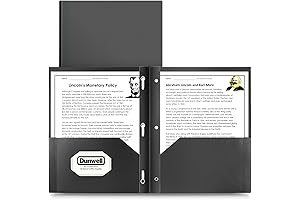 Dunwell Plastic Pocket Folders with Prongs - The Black Excellence for Office Filing