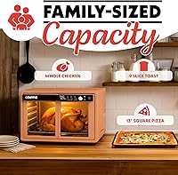 Vista 6 de Gourmia Freidora de aire para puerta francesa, horno tostador de convección de gran capacidad de 37 cuartos de galón, FryForce de 360°, pantalla