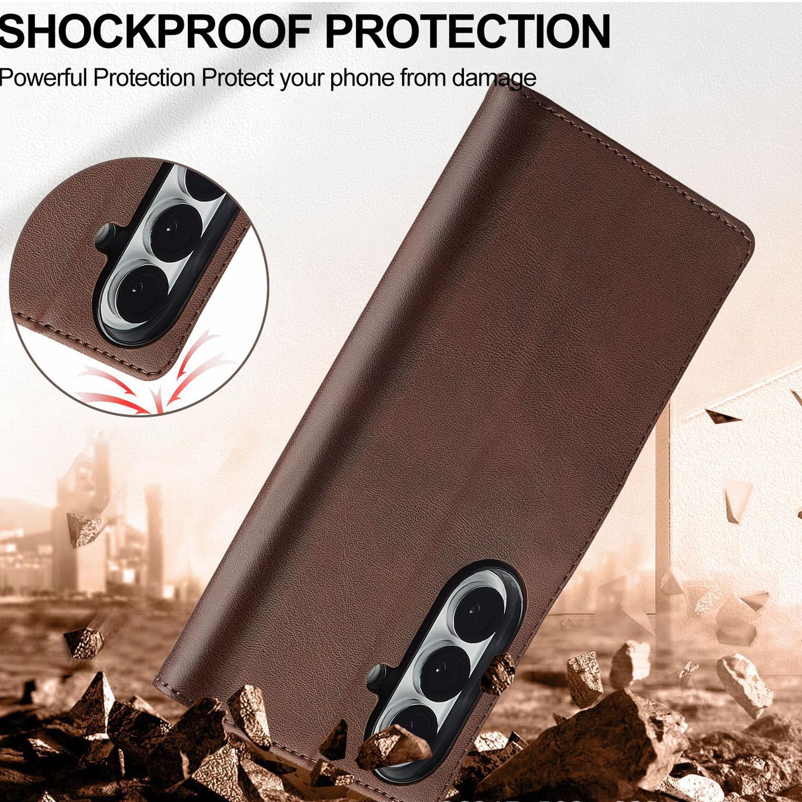 Custodia Flip For Samsung Galaxy Z Fold 8 Ultra, Portafoglio In Pelle Con Slot For Contanti For Uomo E Donna Cover Con Funzione Stand Folio TPU Protezione Caduta Custodia For Telefono(Brown)