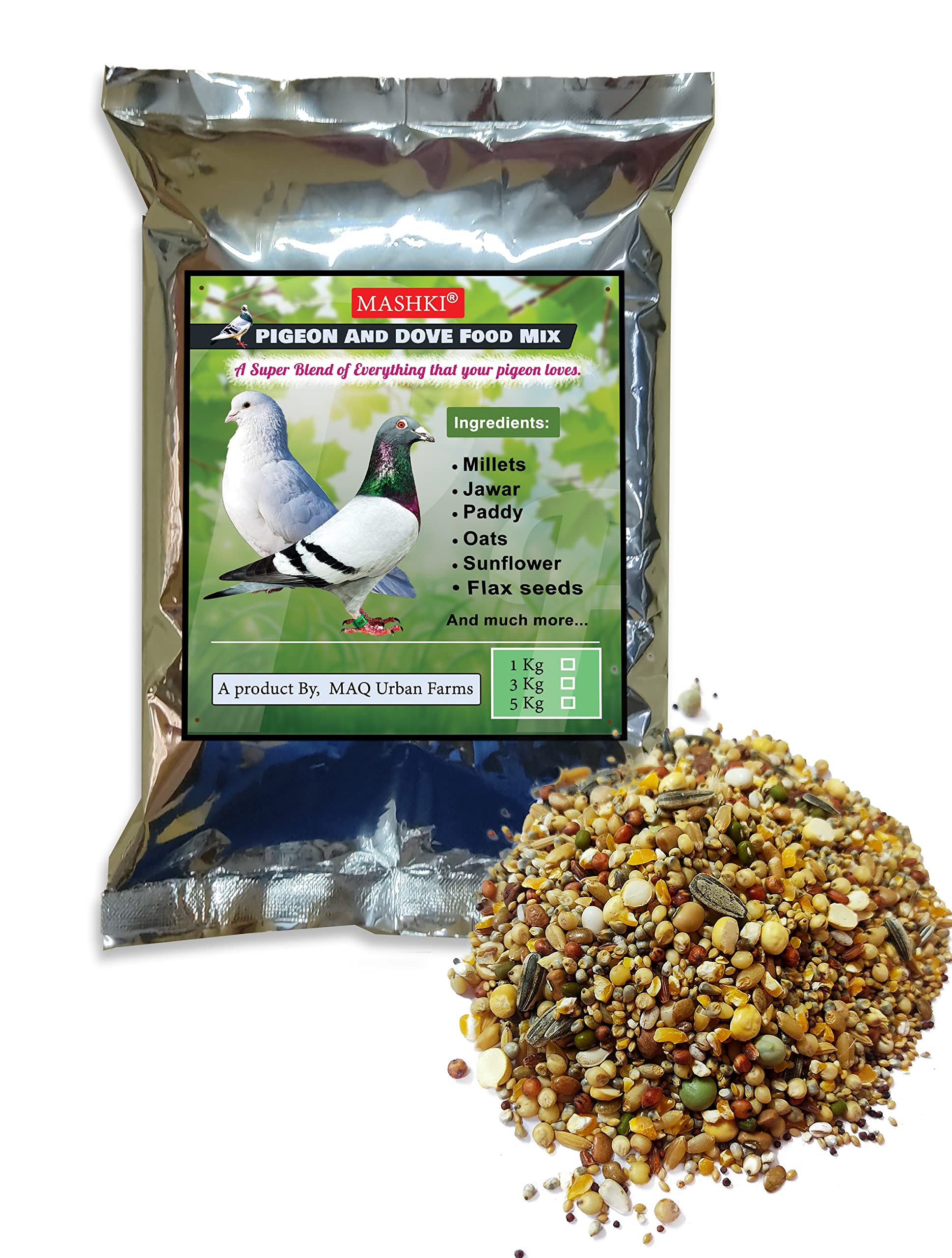 Food Mix For Pigeon & Dove (All Types) Multigrains,Seeds,Maize And Other Essential Ingredients Seeds Mix (4),All Life Stages, 1 Count