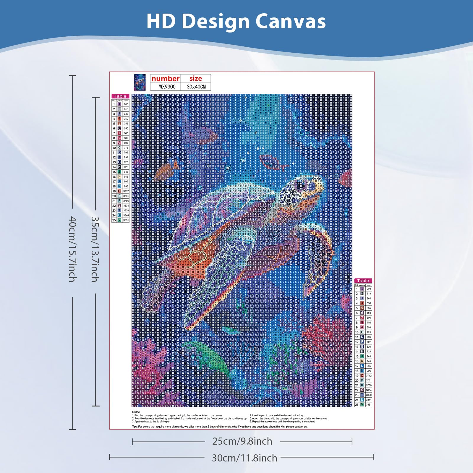 Kit Pintura Diamante 5D Hill Froeistung - Cavalo Marinho 30x40cm