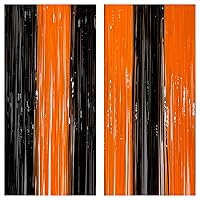 Vista 28 de KatchOn - Telón de fondo negro con flecos de 6.4 x 8 pies, extra grande, paquete de 2, telón de fondo de oropel negro para decoraciones de fiesta