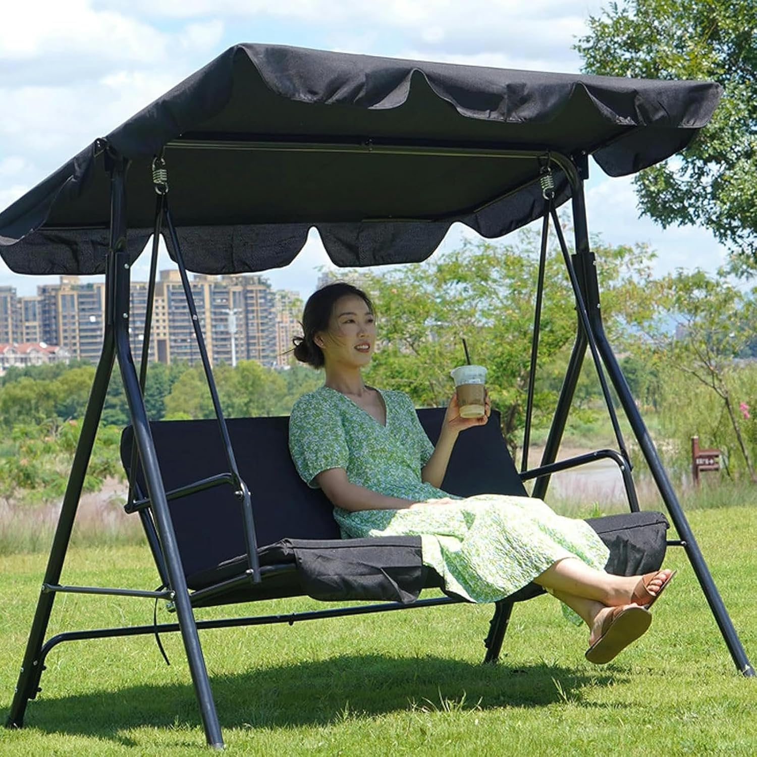 Swing Canopy Replacement,Waterproof Porch Swing Canopy Replacement | Outdoor Garden Swing Seat Sun Shade Cover | Durable Patio Hammock Canopy Awning