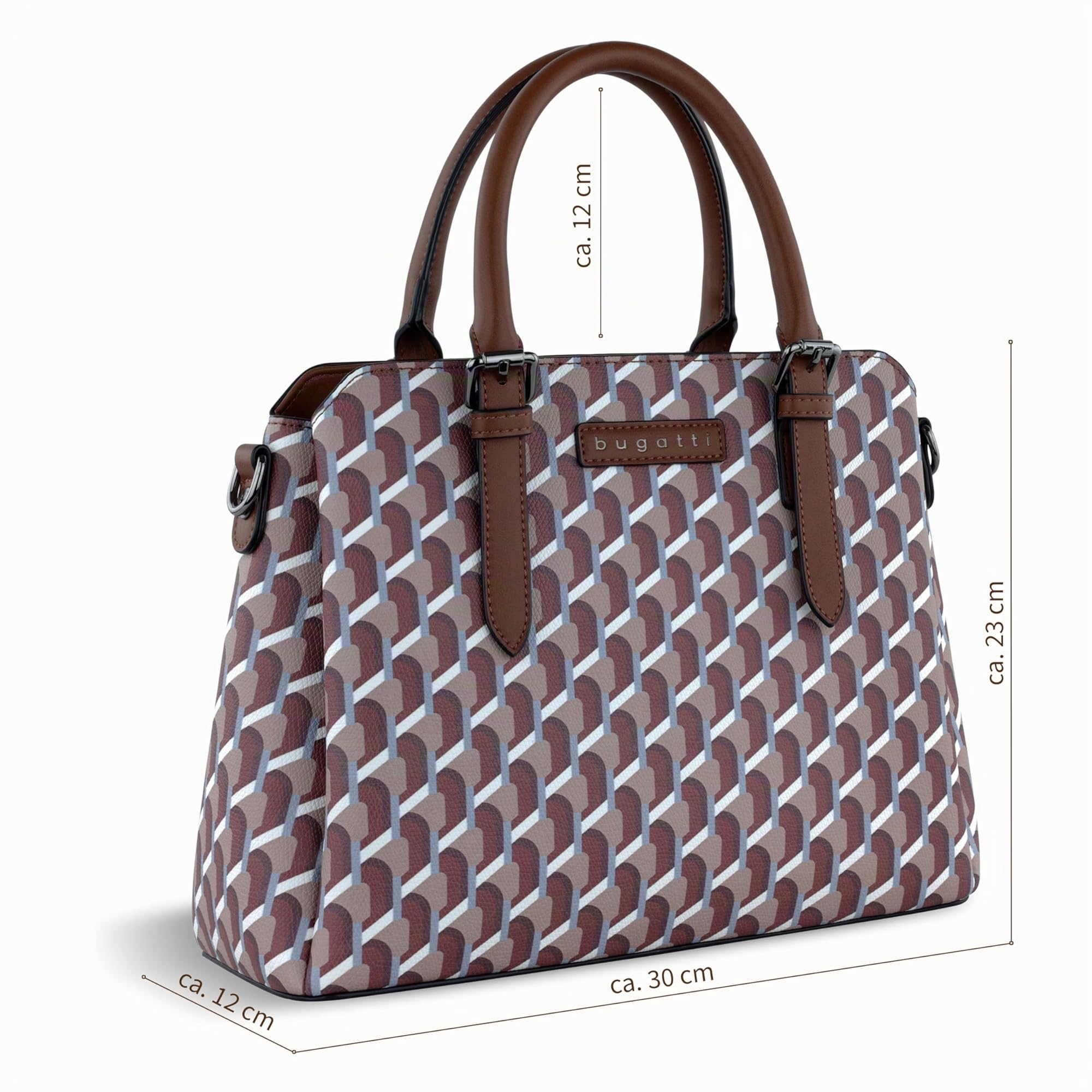 bugatti Ella Borsa da donna, borsa bowling media in similpelle