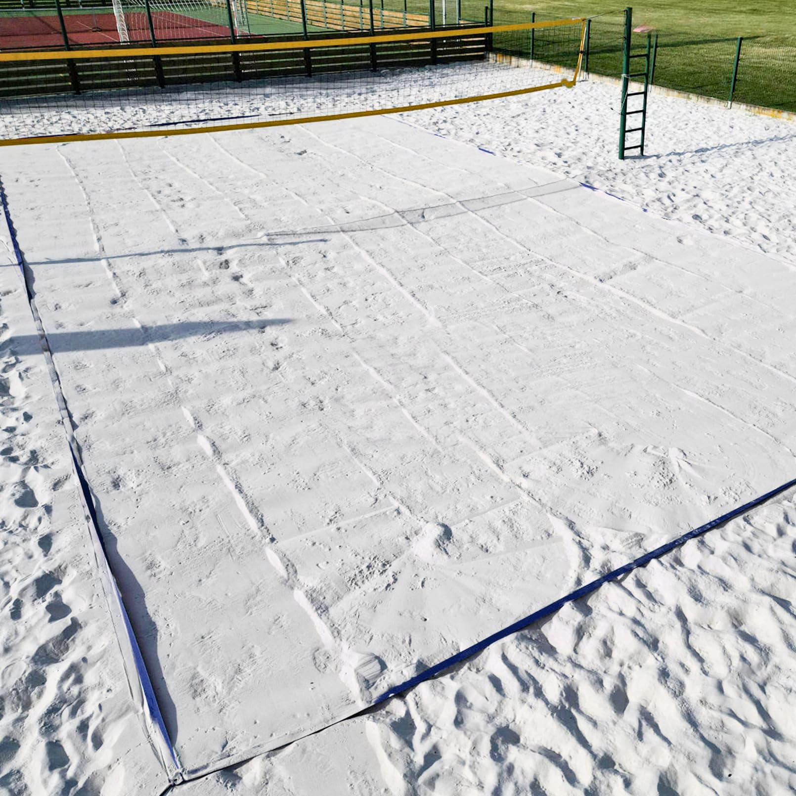 Aoneky Lignes de Beach Volleyball 16x8m avec Ancrages - Sangle de Marquage pour Créer Terrain de Beach Volley dans Sable Plage Pelouse