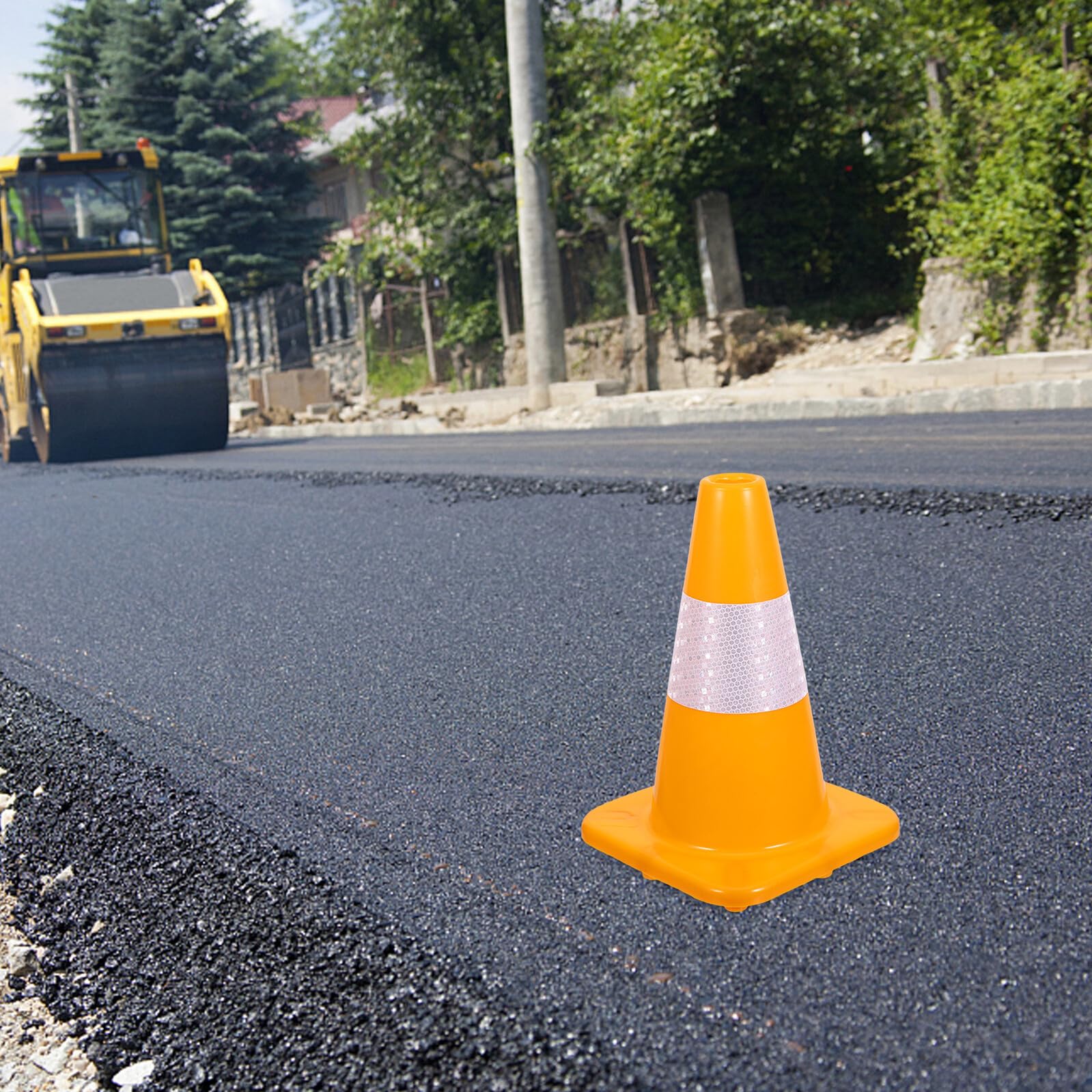 Cono de Tráfico de Seguridad 3 Piezas Plástico Amarillo 30 Cm | Apilables y Ligeros, Señal de Forma Cónica, para Proyectos y Aparcamiento