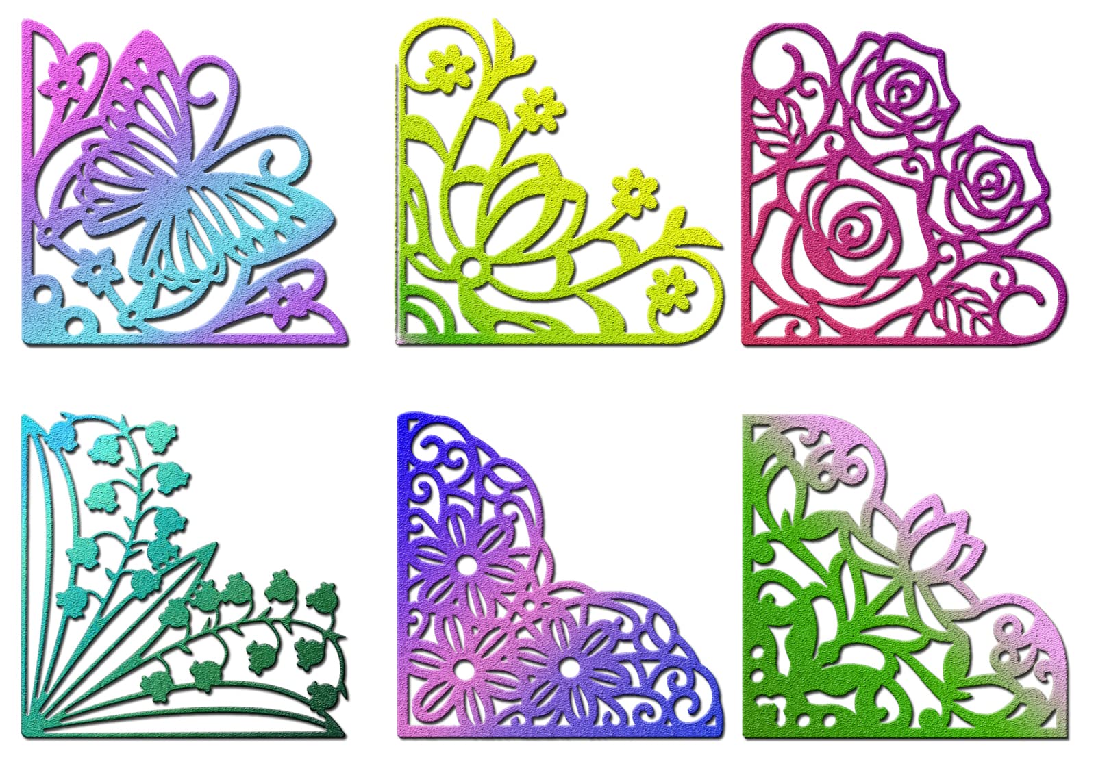 ZbFwmx6Pcs 3Inches Lace Corner Cutting Dies Stencil Butterfly Flowers Die Cuts Metal Corner Pocket Die for Card Making DIY Scrapbook Album Paper Card Festival Decor