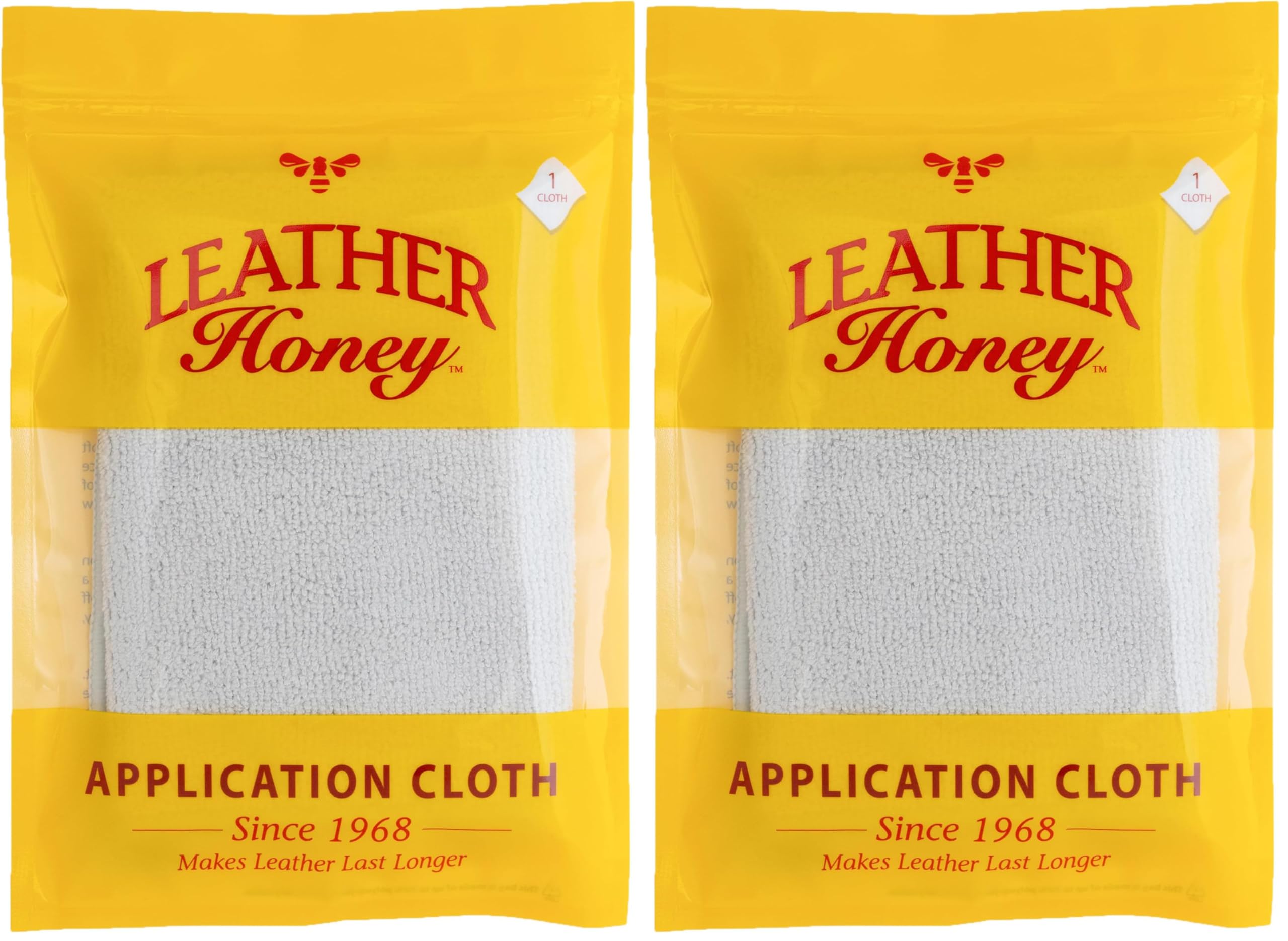Leather Honey Lint-Free Application Cloth: Microfiber Cloth for Use with Leather Conditioner and Cleaner. Made in The USA Since 1968 (Pack of 2)
