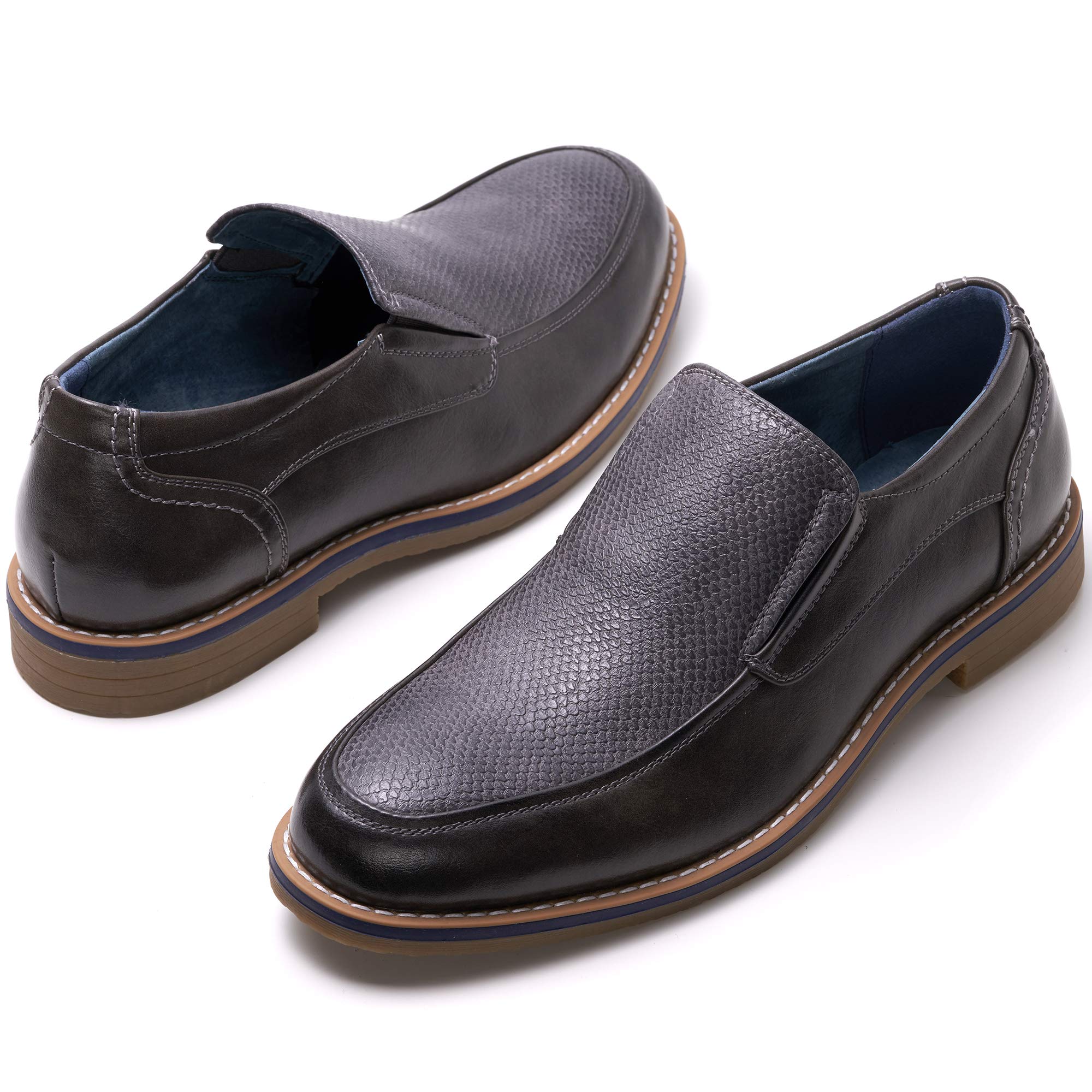 alpine swiss Carter Mocasines sin cordones para hombre, zapatos de vestir de piel de serpiente