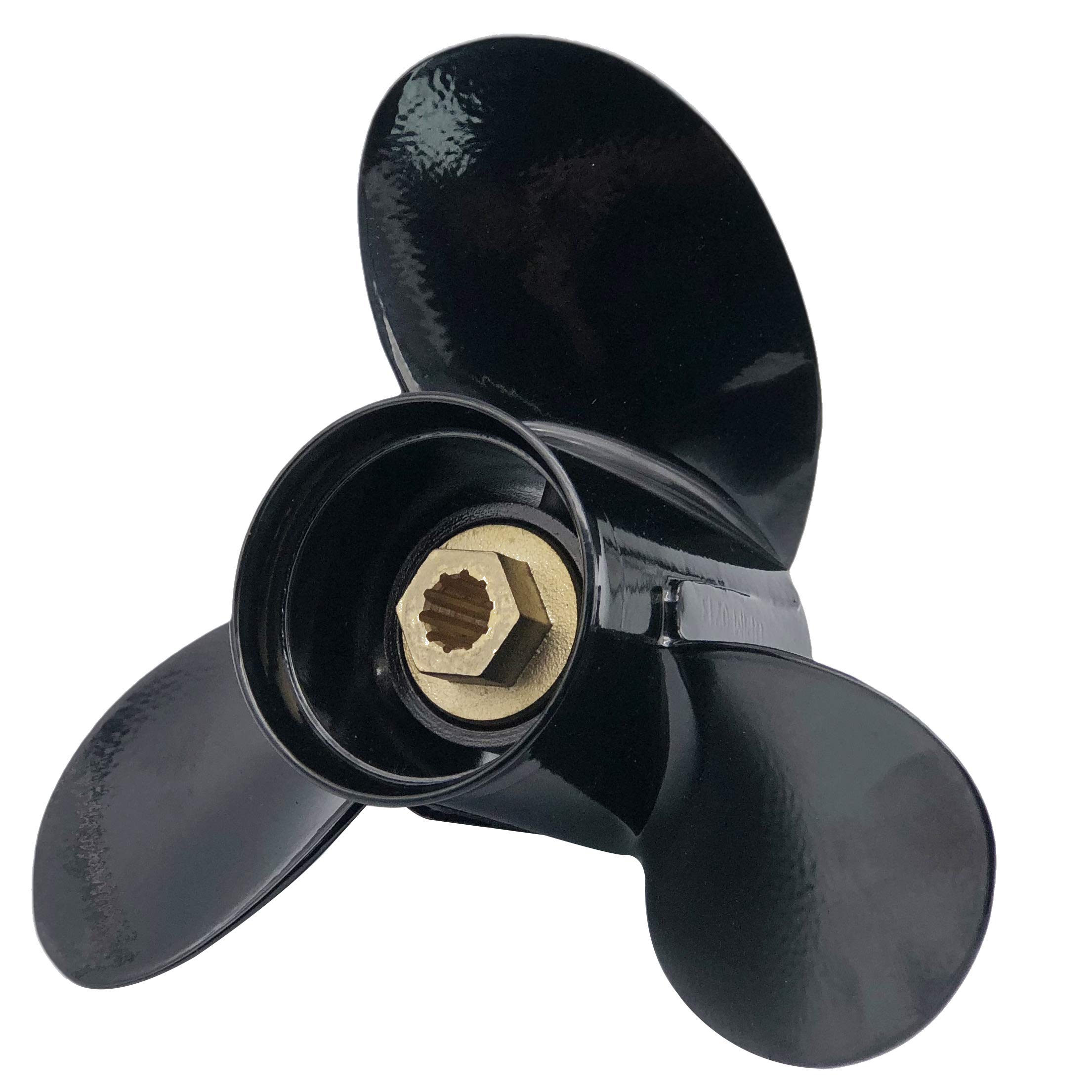 Aluminum 3 Blades Propeller with 10 Spline Tooth for Mercury Outboard 9.9-25HP (10 3/8(Dia) X14(Pitch))
